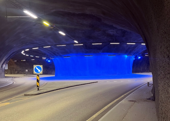 Tunnel med belysning fra DEFA Lighting