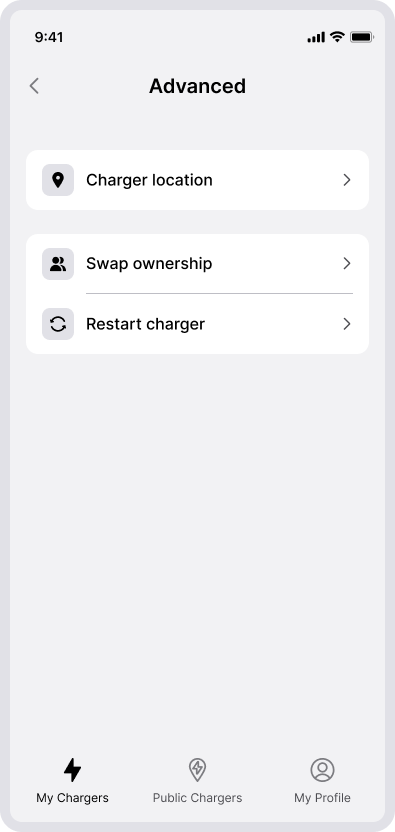 Screenshot of CloudCharge App - Restarting charger